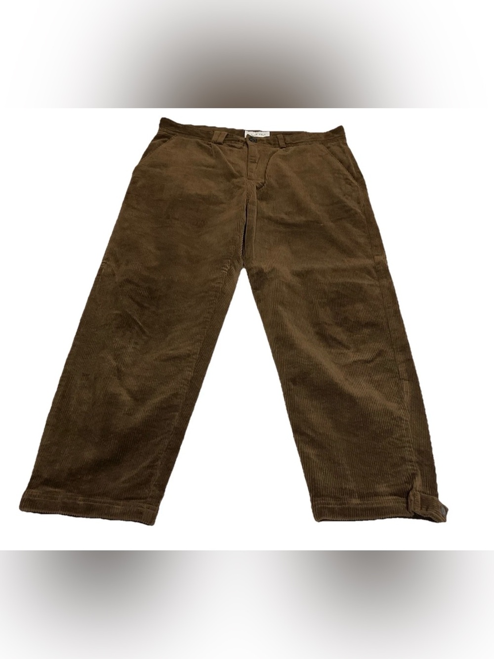 I Love Ugly Kobe Slim Regular Rise Straight Cropped Leg Brown Corduroy Pants M